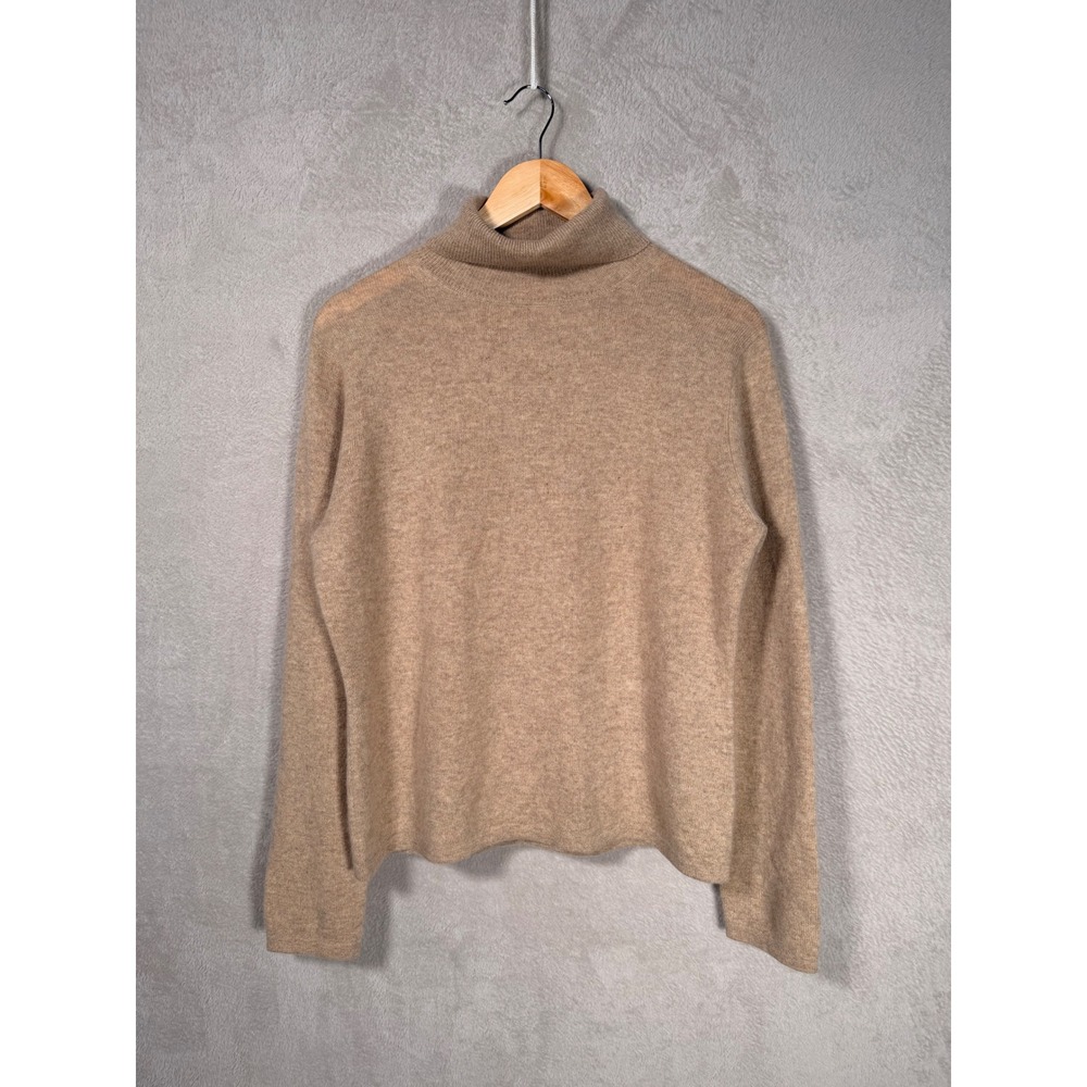 Apt. 9 Womens 100% Cashmere Turtleneck Sweater Tan Camel Large